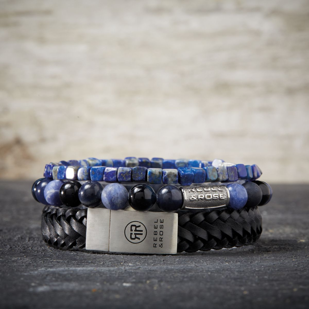 Roll The Dice - Lapislazuli - 4mm - Herren Perlenarmband