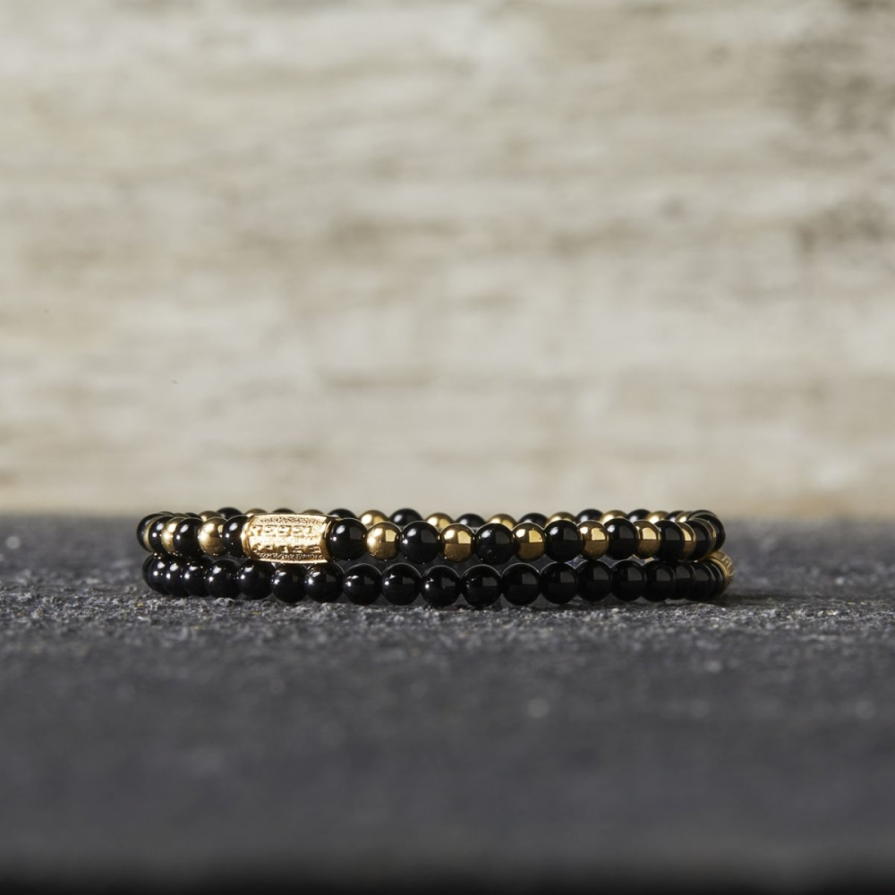 Black Velvet Gold – 4 mm – Perlenarmband Damen