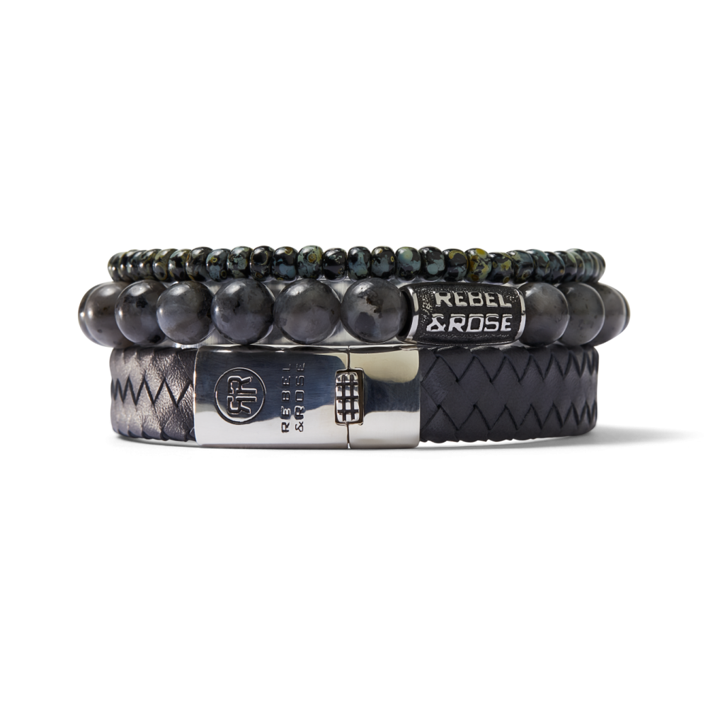 Glass Rocks Black Leopard - 4mm - Perlenarmband Herren
