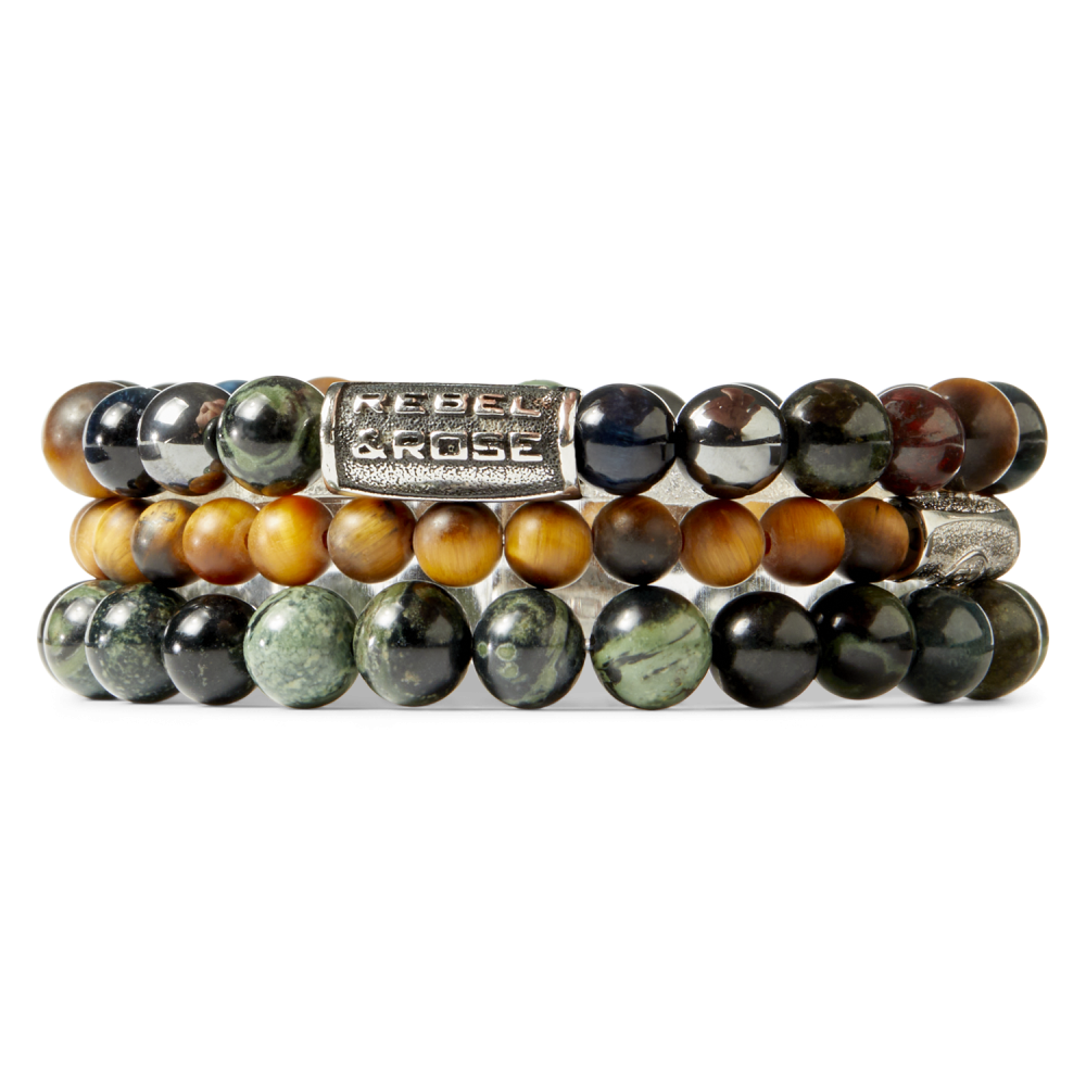 Matt Tiger Lily - 6mm - Herren Perlen Armband