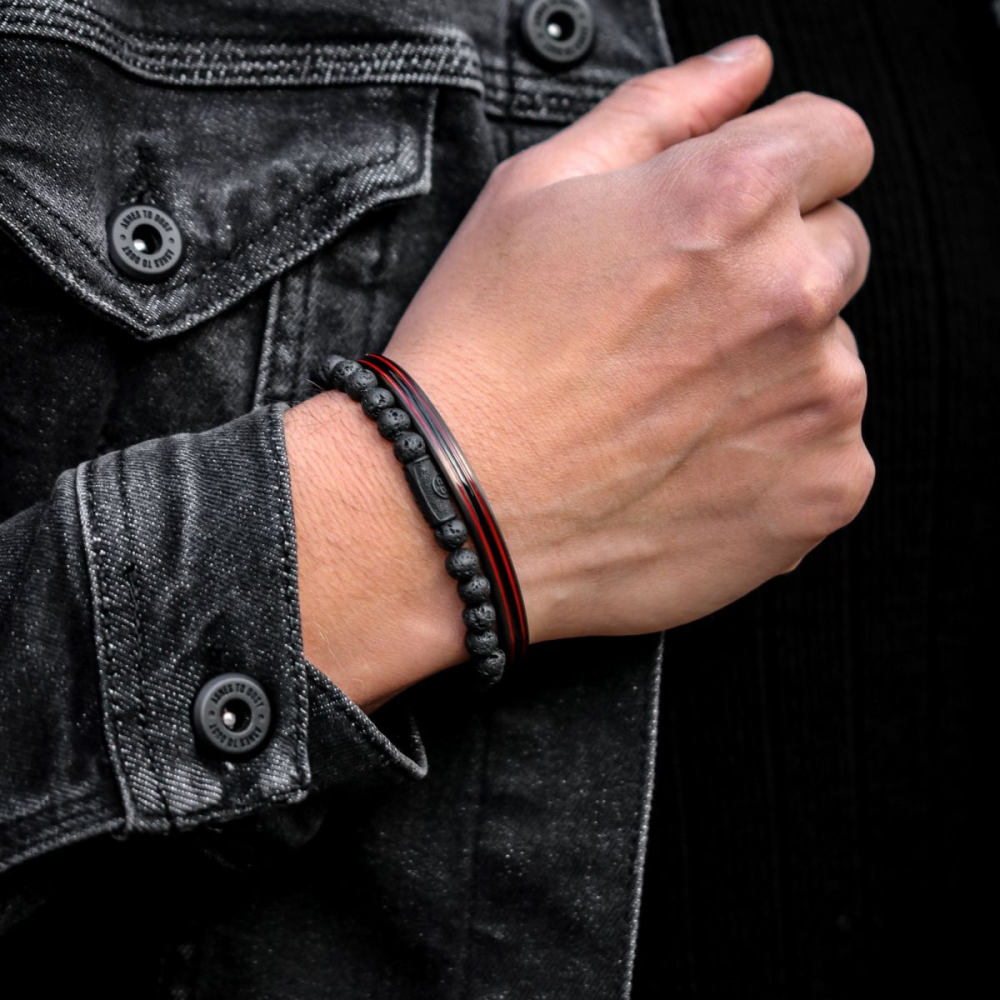 Black Moon - All-Black - 6mm - Perlenarmband Herren