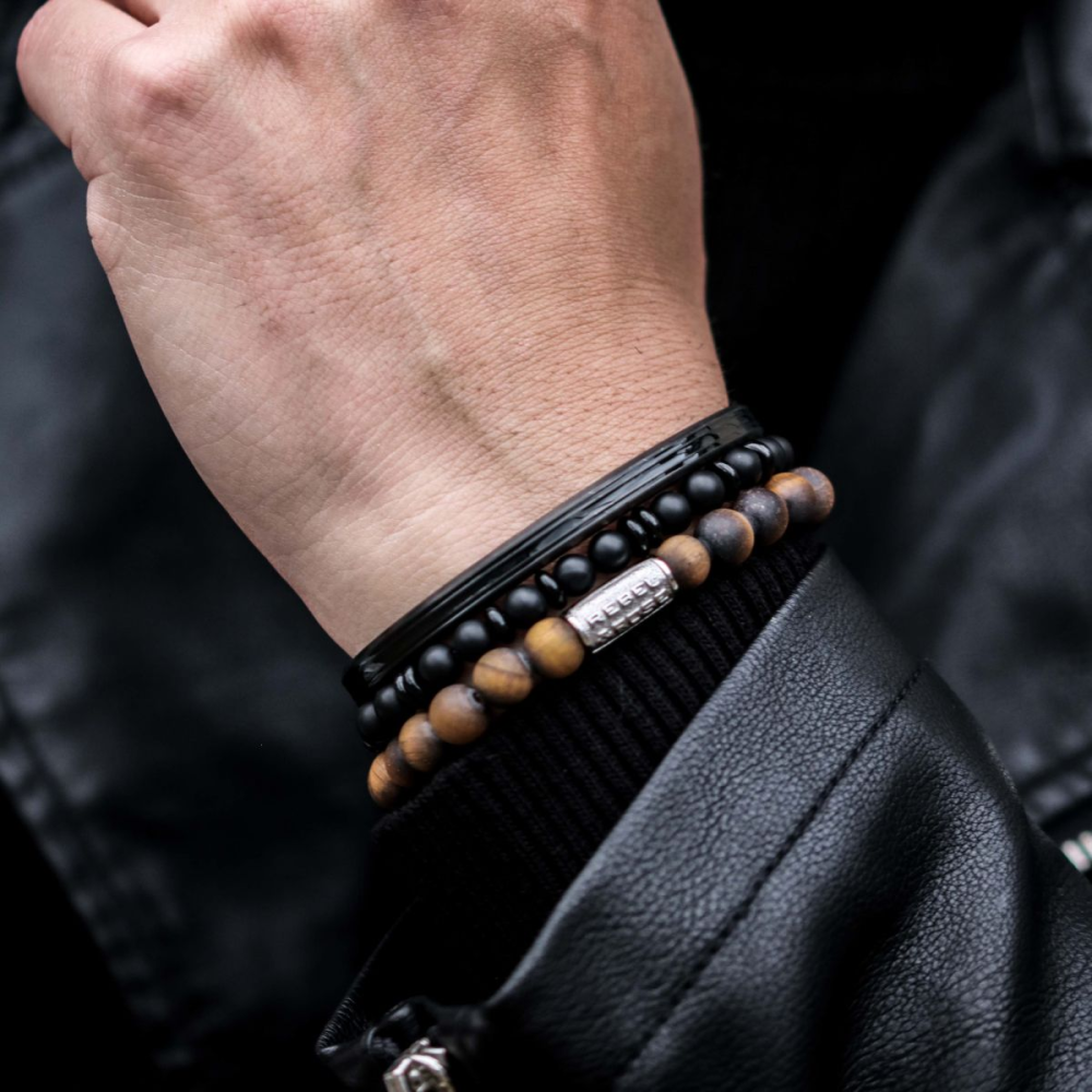 Perlen All-Black - 6mm - Herren Perlenarmband