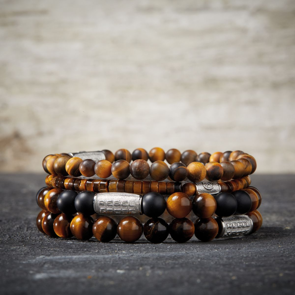 Matt Tiger Lily Twist - 8mm - Herren Perlenarmband