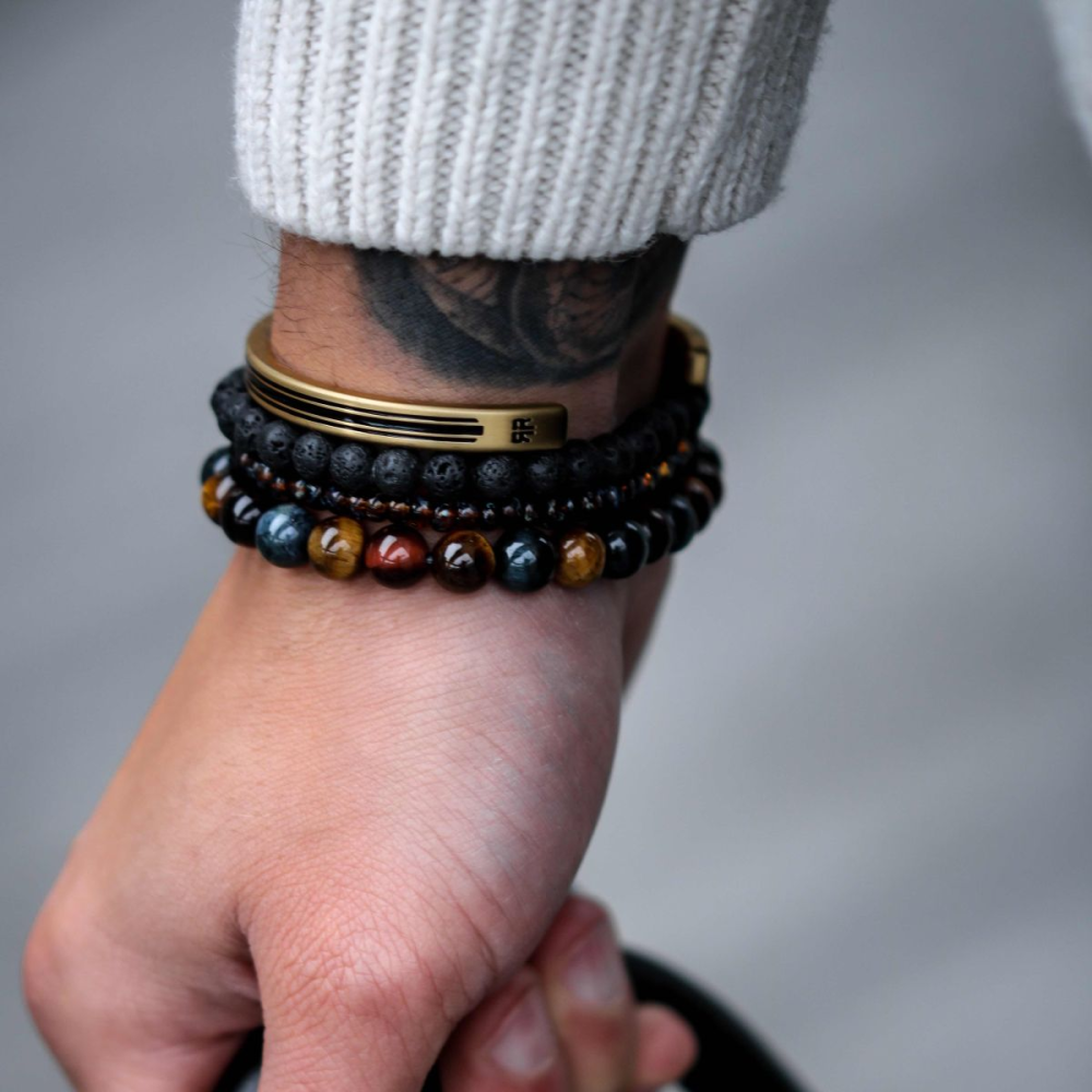 Who's afraid of the Tiger Vintage - 8mm - Perlenarmband Herren
