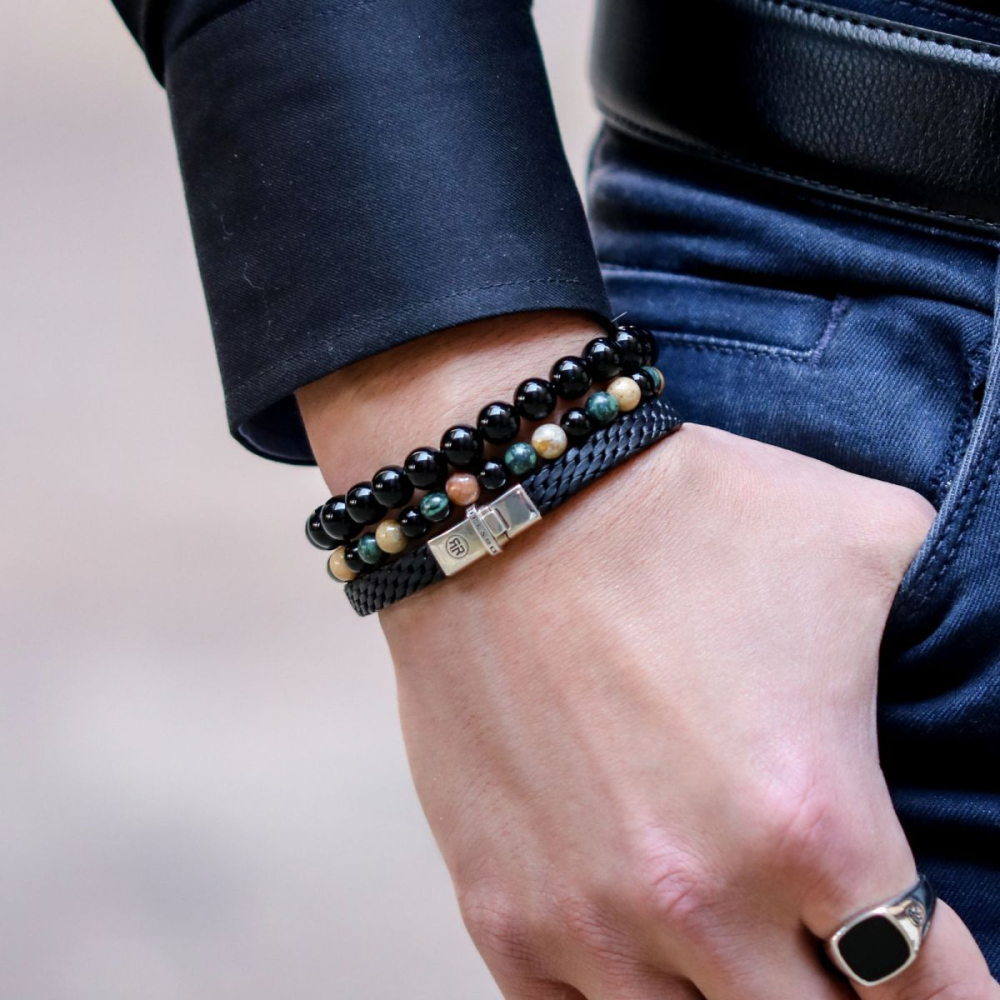 Black Velvet Vintage – 8mm – Herren Perlen Armband