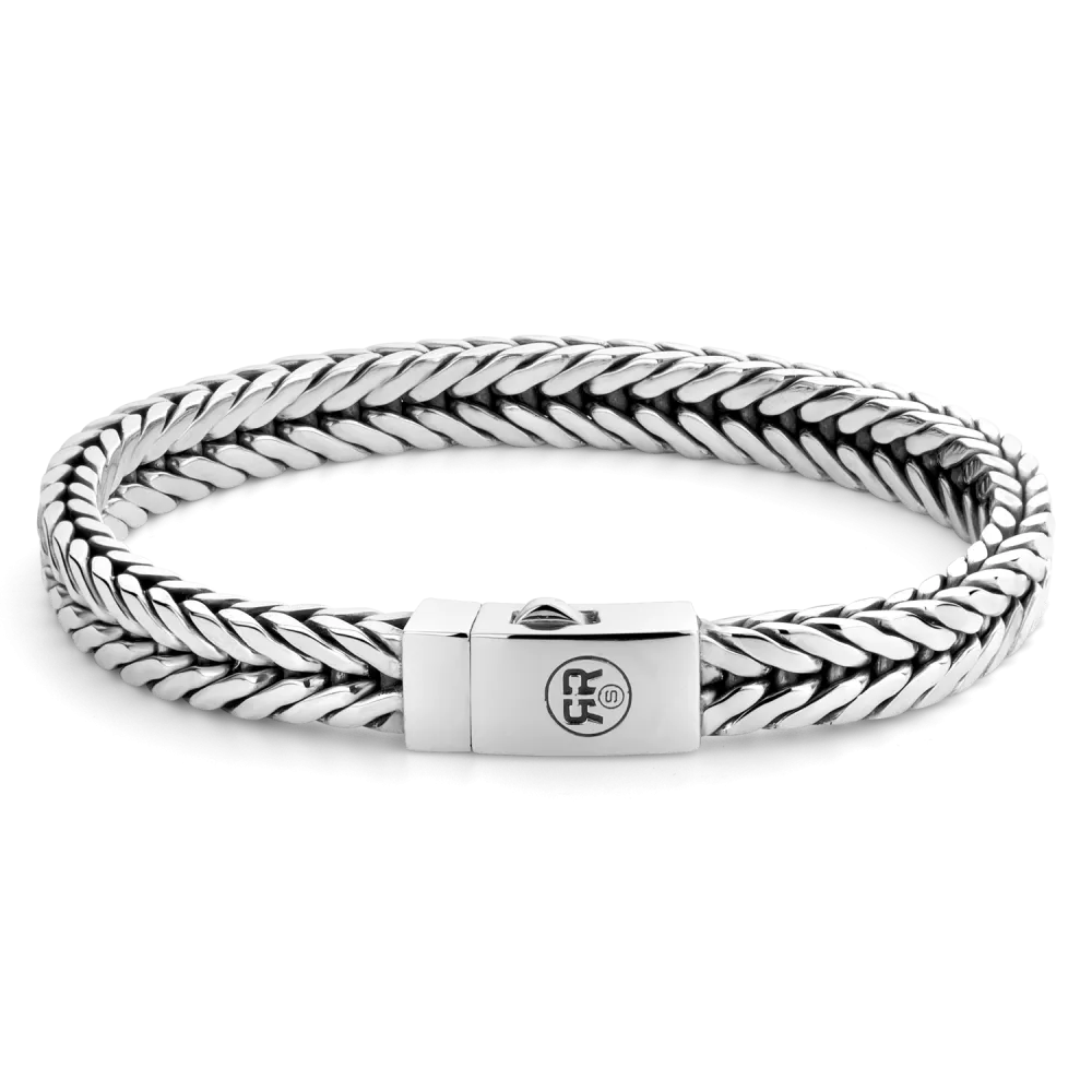 Armband aus 925er Silber mit geflochtenem Design und schmalem Verschluss