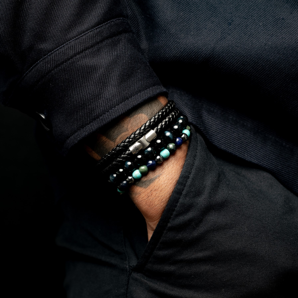 Blue Nights Vintage - 6mm - Perlen Herren Armband