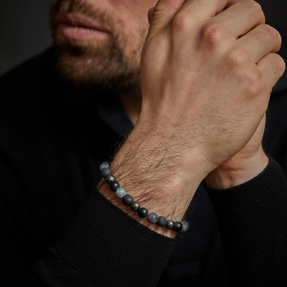 Grey Rocks Vintage - 8mm - Perlenarmband Herren
