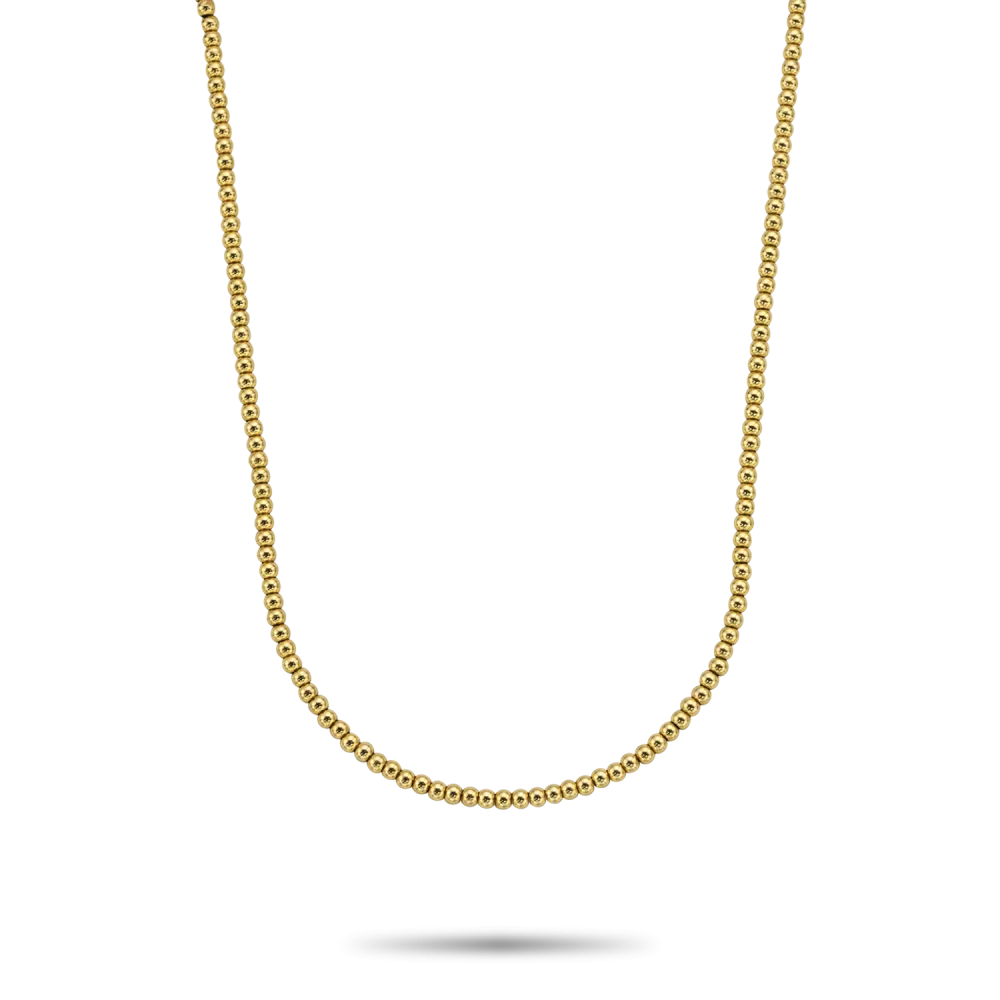 Halskette aus Gelbgold mit 3 mm Breite und einer Länge von 38 cm
