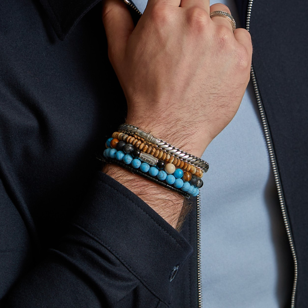 Slices - The Black Stone - 4mm - Herren Armband
