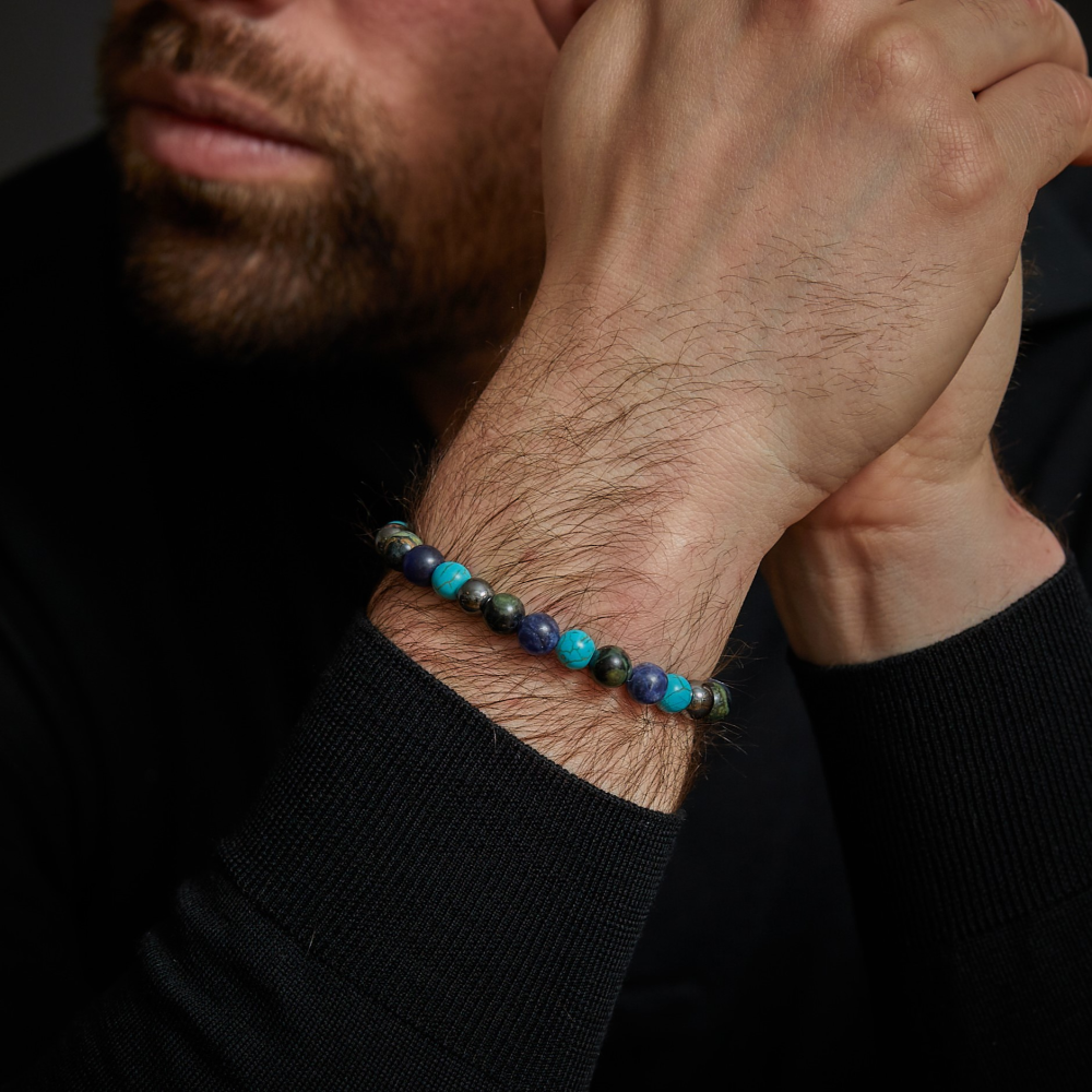 Blue Nights Vintage - 8mm - Perlenarmband Herren