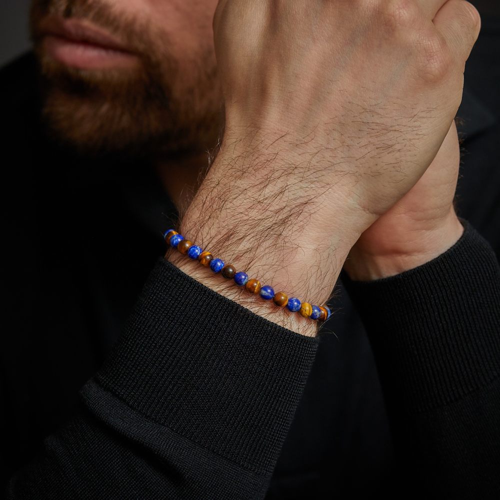 Mix Tiger Lapis - 6mm - Perlenarmband Herren