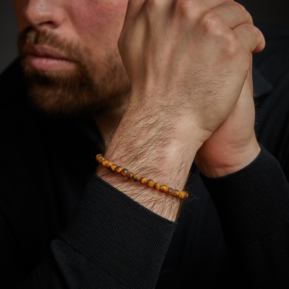 Matt Tiger Lily - 6mm - Herren Perlen Armband
