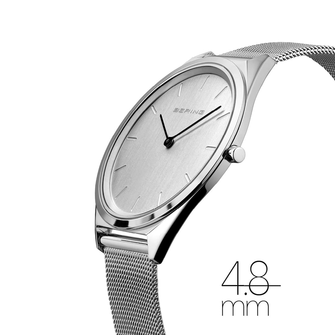 Bering Unisex-Uhr mit silbernem Zifferblatt – 17039-000 