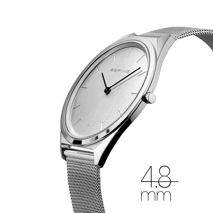 Bering Unisex-Uhr mit silbernem Zifferblatt – 17039-000 