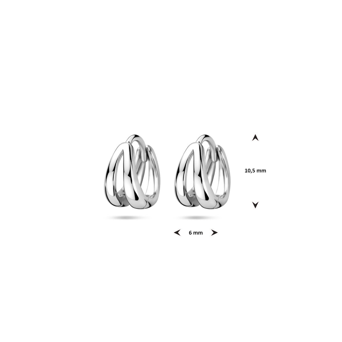 Klappcreolen 10,5 mm Silber rhodiniert