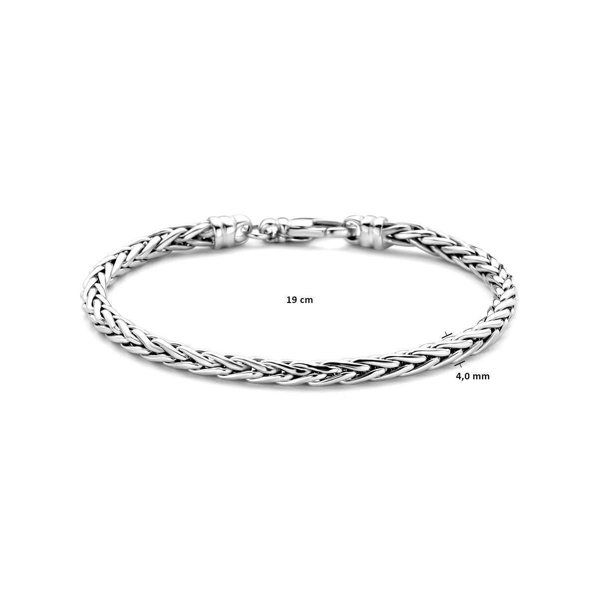 Rhodiniertes Damenarmband aus Silber – Fuchsschwanzkette 4 mm