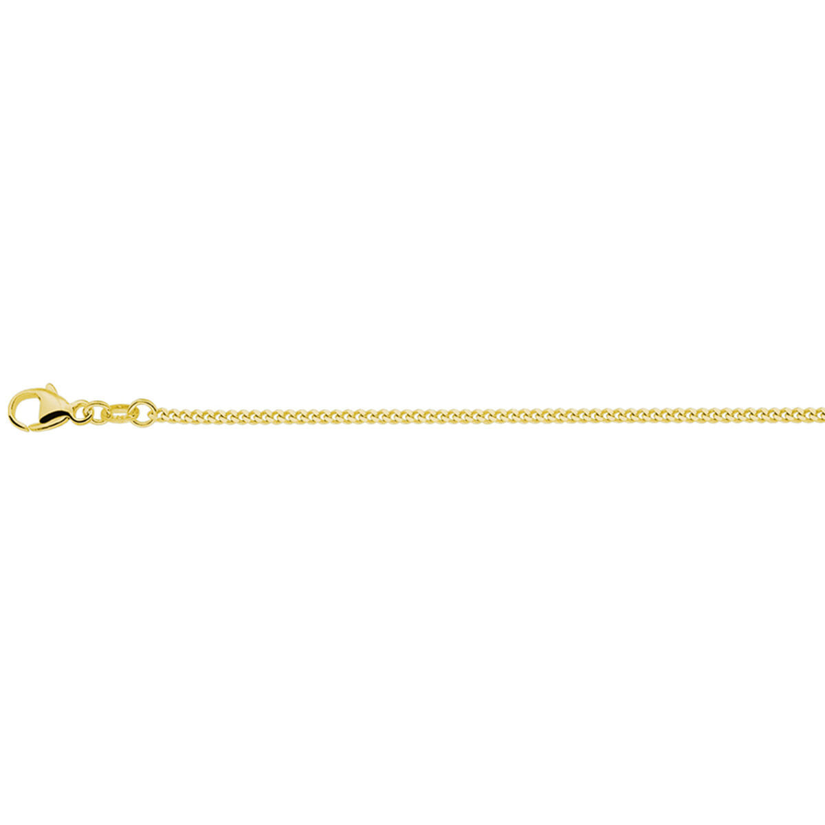 Herren Gourmette-Kette in Goldfarbe, 1,4 mm, aus silbervergoldetem Material mit Karabinerverschluss