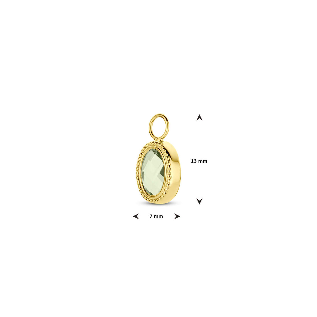 oorringhanger groen amethist 14K geelgoud
