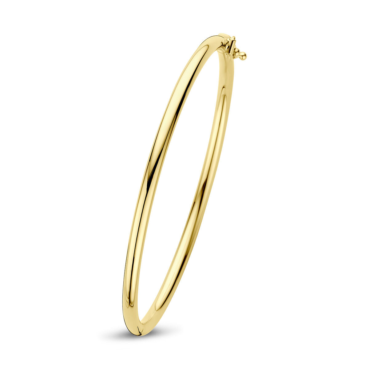 Bangle aus 14K Gelbgold mit rundem, schmalem Design und Scharnierverschluss