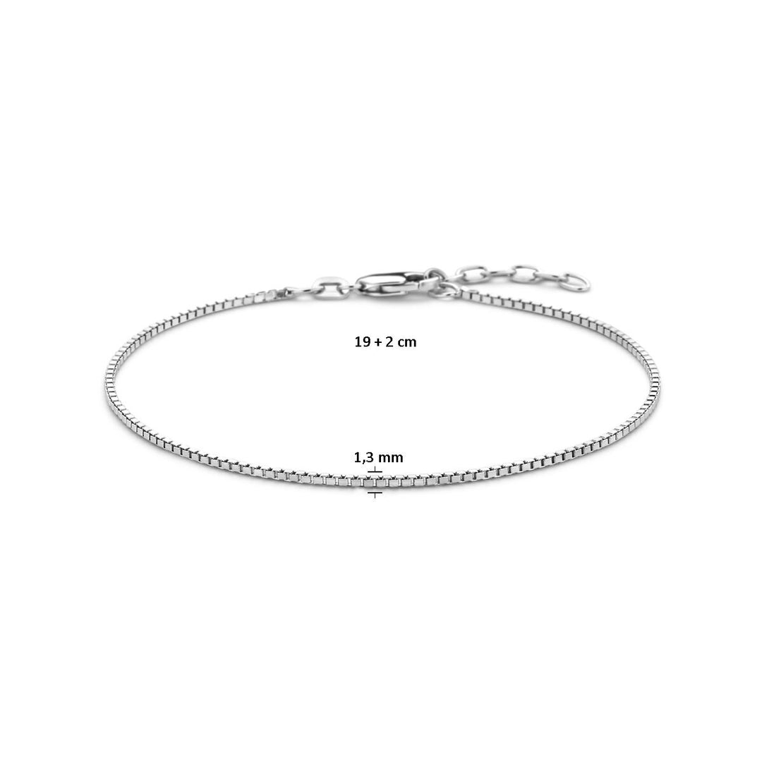 Silberarmband Herren venezianisch 1,3 mm rhodiniert