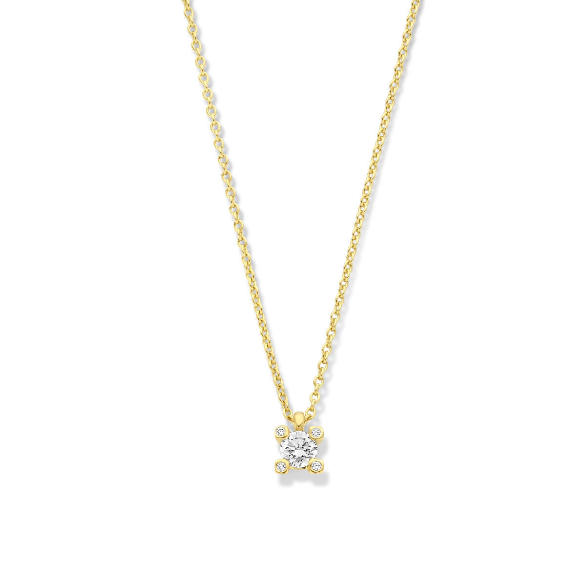 Diamanthalskette 42 cm 0,11 ct H SI 14 K Gelbgold