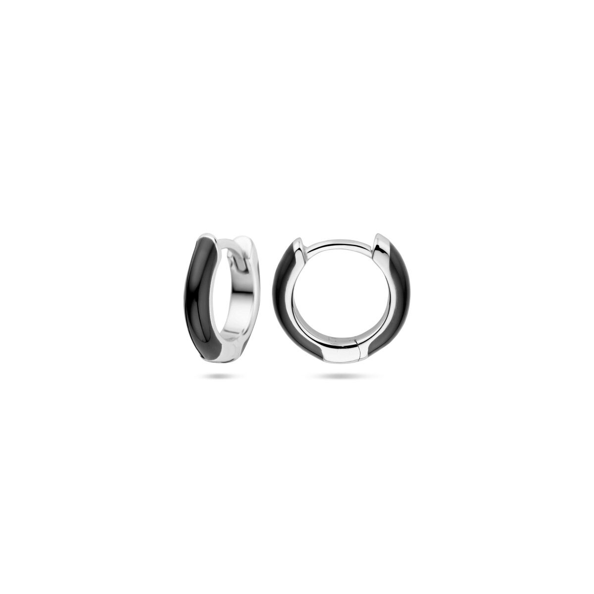 Klappohrringe Emaille 10,5 mm Silber rhodiniert