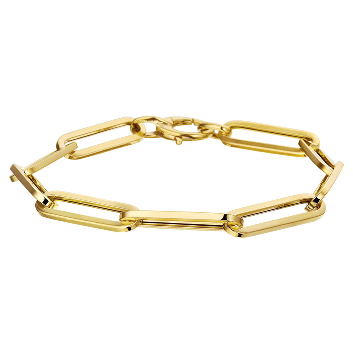 Goldenes Damenarmband aus 14K mit paperclip-förmigen, quadratischen Gliedern