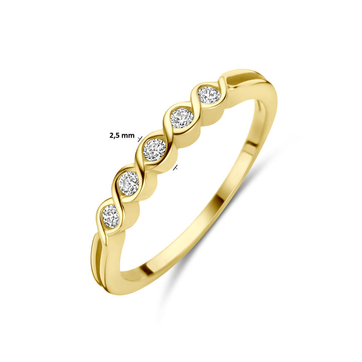 Gelbgoldring Zirkonia 14K
