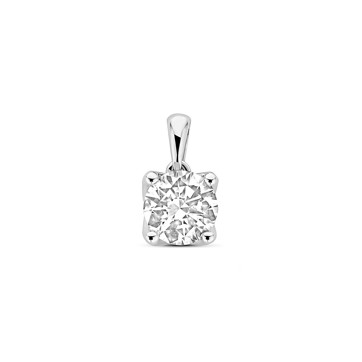 Hänger mit 1,00 ct lab-grown Diamant in 14K Weißgold, quadratische Form, klarer Stein