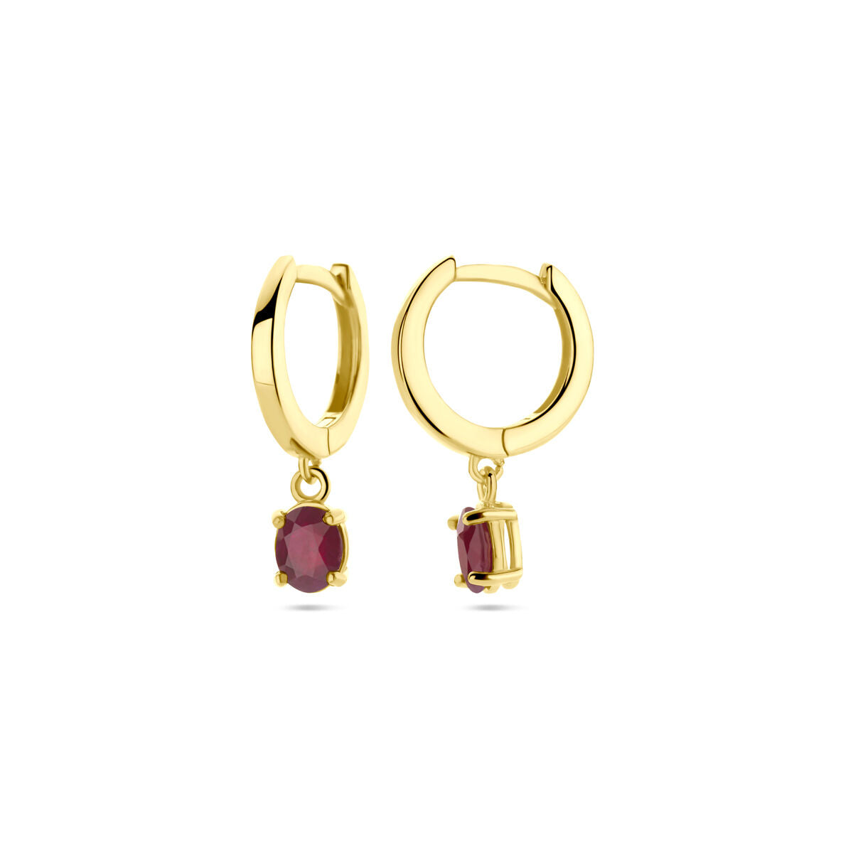 Klappcreolen Rubin 19 mm 14K Gelbgold