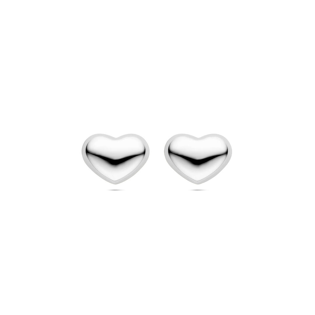 oorknoppen hartje 13 mm zilver gerhodineerd