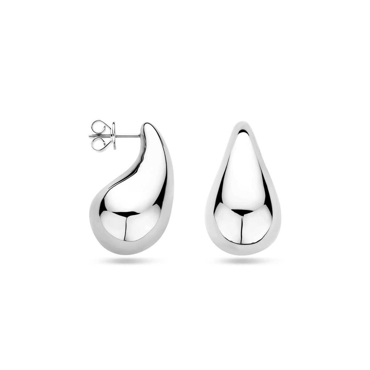 Ohrstecker Tropfen 30 mm rhodiniertes Silber