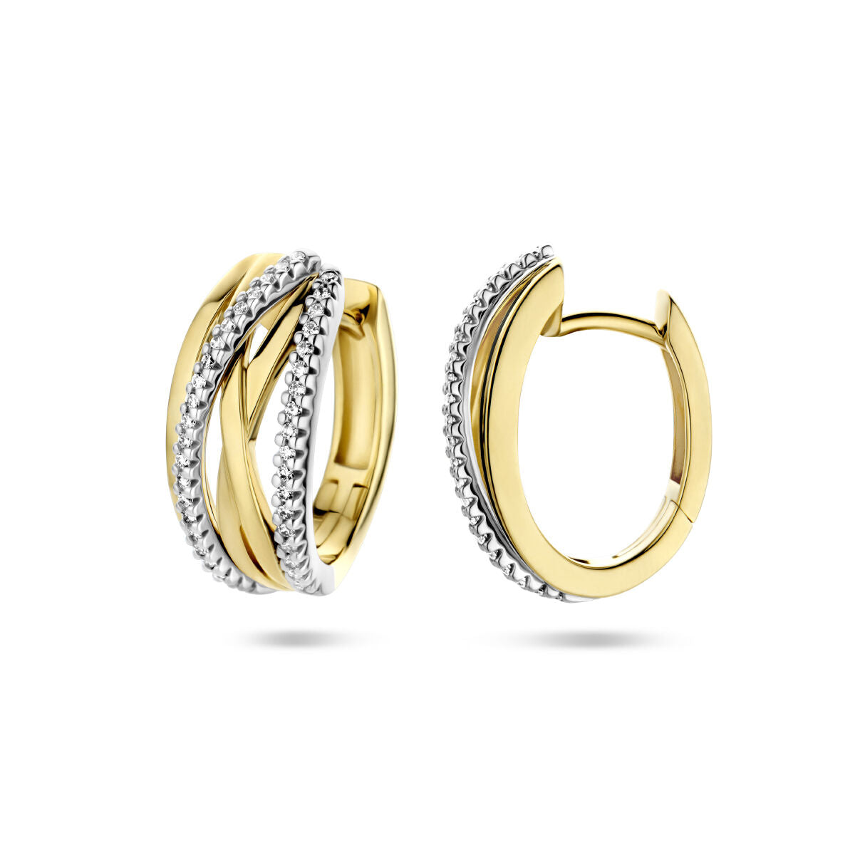 Ohrhänger Diamant 0,25 ct (2x 0,125 ct) h si 14K Bicolor-Gold gelb/weiß
