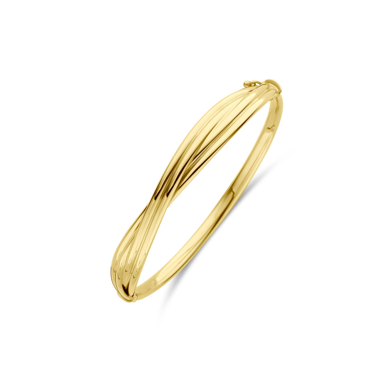 Bangle aus 14K Gelbgold mit geschwungenem Design und 9 mm Breite