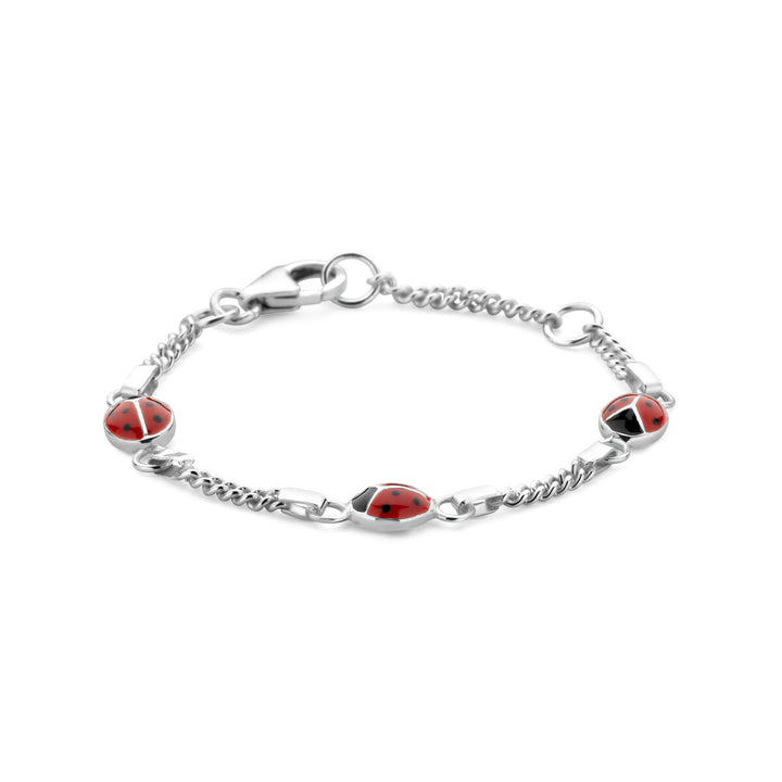 Armband Marienkäfer silber weiß