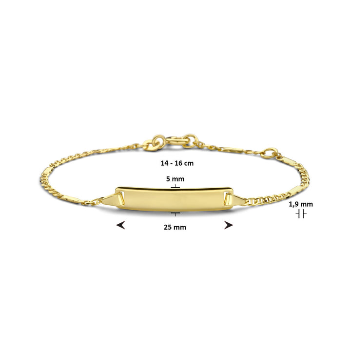 Gravurarmbandplatte 5,0 mm 14K Gelbgold