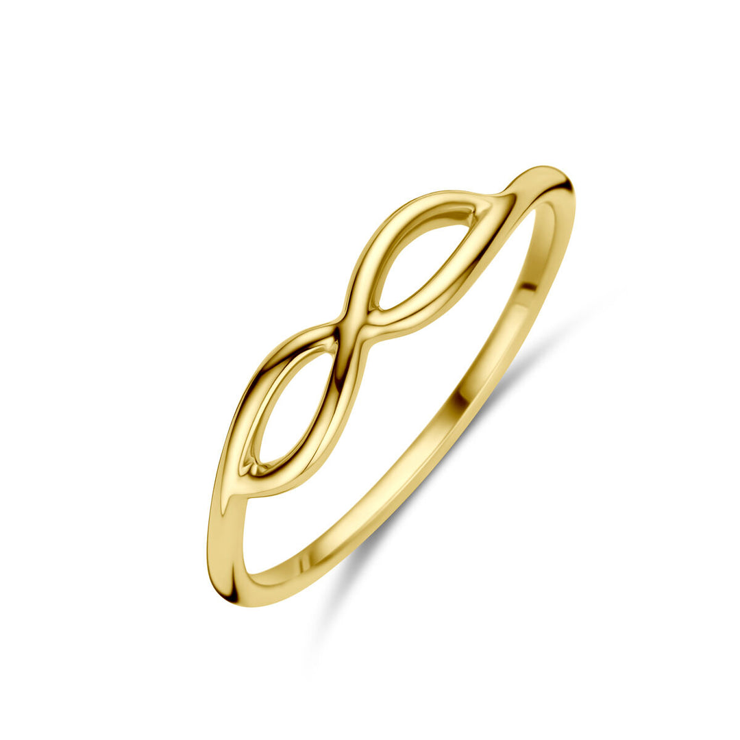Ring aus 14K Gelbgold mit unendlichem Symbol in geschwungener Form
