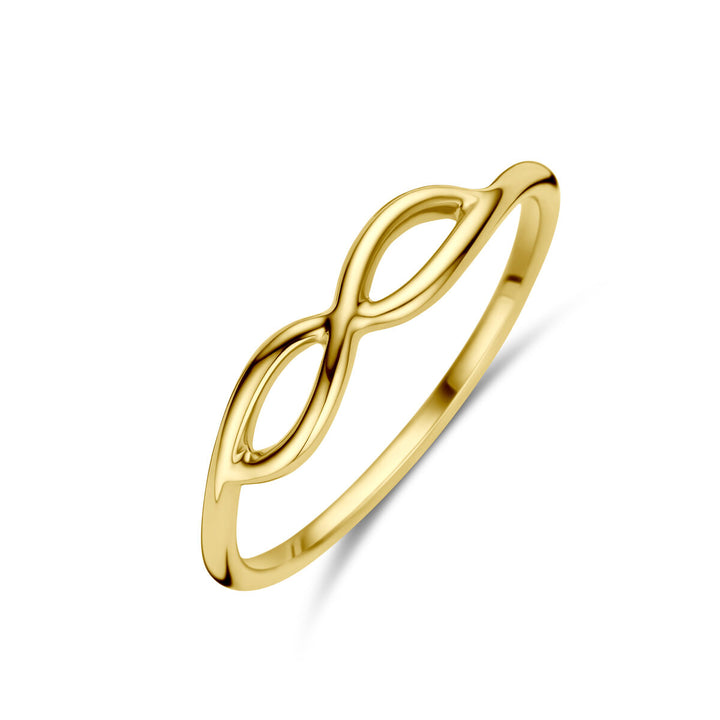 Ring aus 14K Gelbgold mit unendlichem Symbol in geschwungener Form