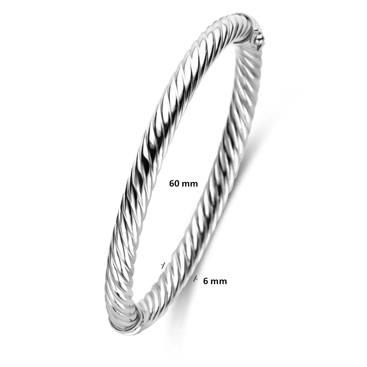 Silberner Armreif 925 rhodiniert