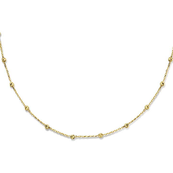 Halskette diamantierte Kugeln 2,5 mm 40 - 42 - 44 cm 14K Gelbgold