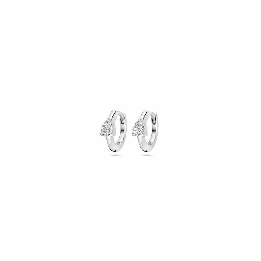 klapoorringen zirkonia 10 mm zilver gerhodineerd