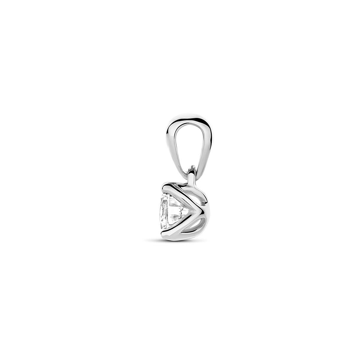 Anhänger Labor-Zuchtdiamant 0,25 ct H SI 9,5 mm 14K Weißgold