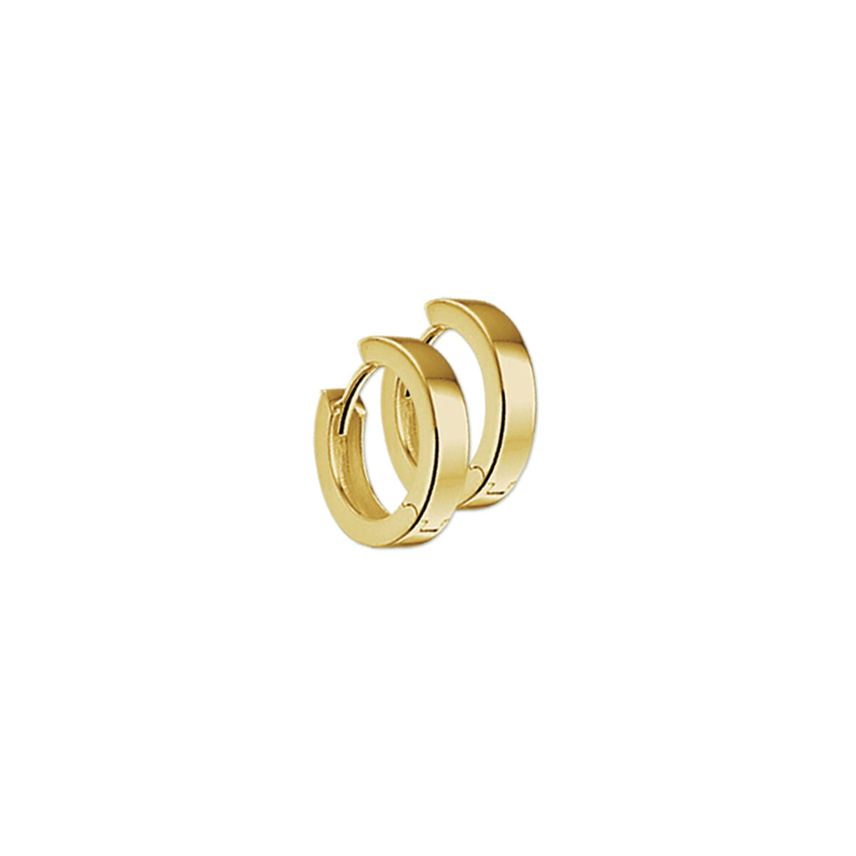 Klapp-Ohrringe aus 14K Gelbgold mit flacher Form und einer Breite von 2,5 mm
