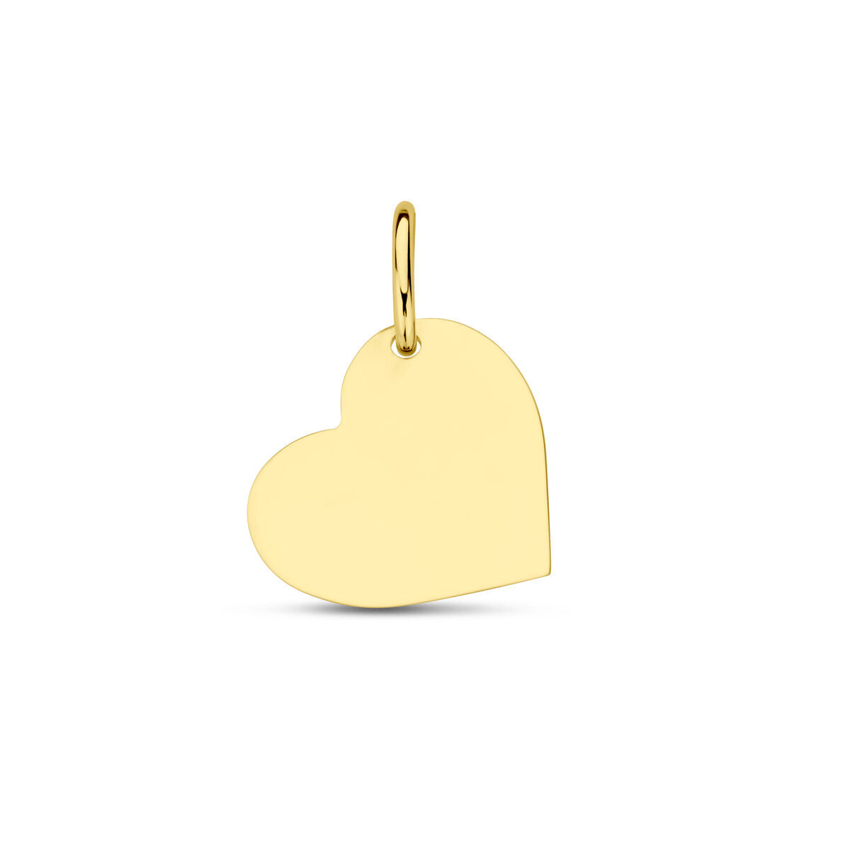 Gravierte Herzanhänger aus 14K Gelbgold mit glatter Oberfläche