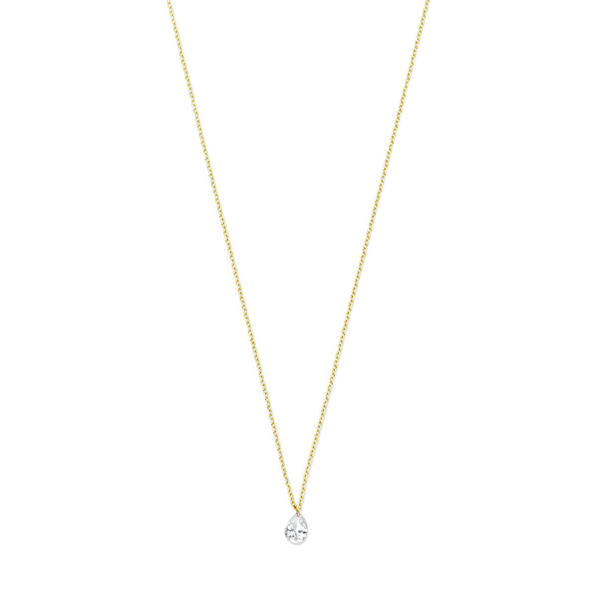 Collier aus 18K Gelbgold mit einem 0,20 ct Diamanten, Länge 40-42-44 cm
