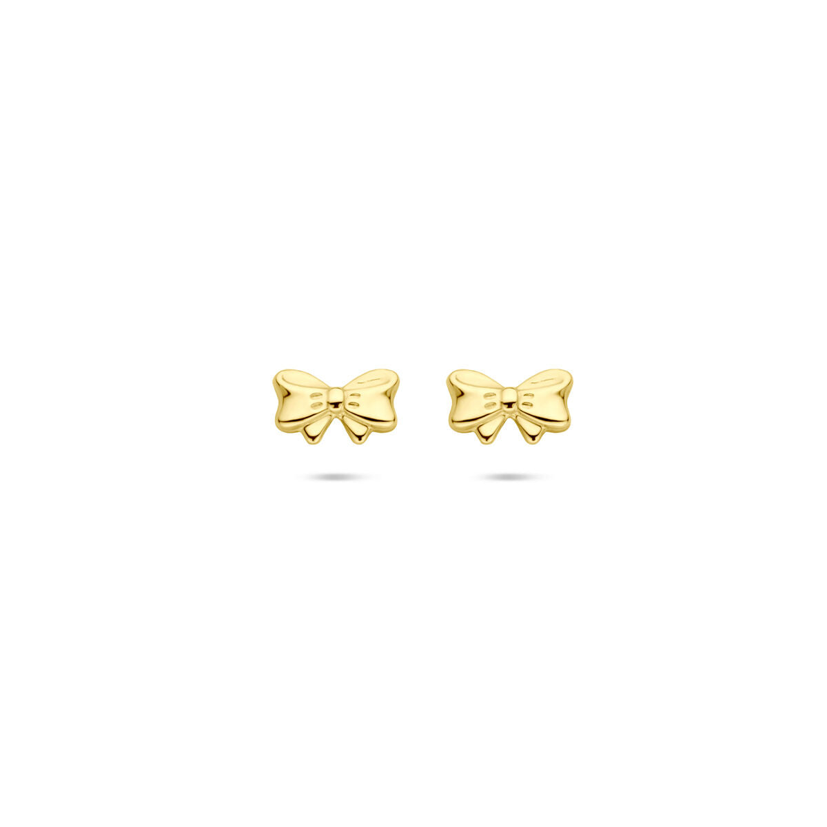 Ohrstecker in Form einer Schleife aus 14K Gelbgold, 5 mm groß