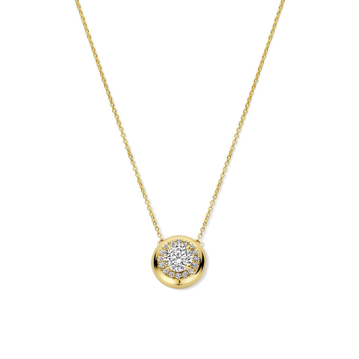 collier lab grown diamant 0.49ct h si 14K geelgoud