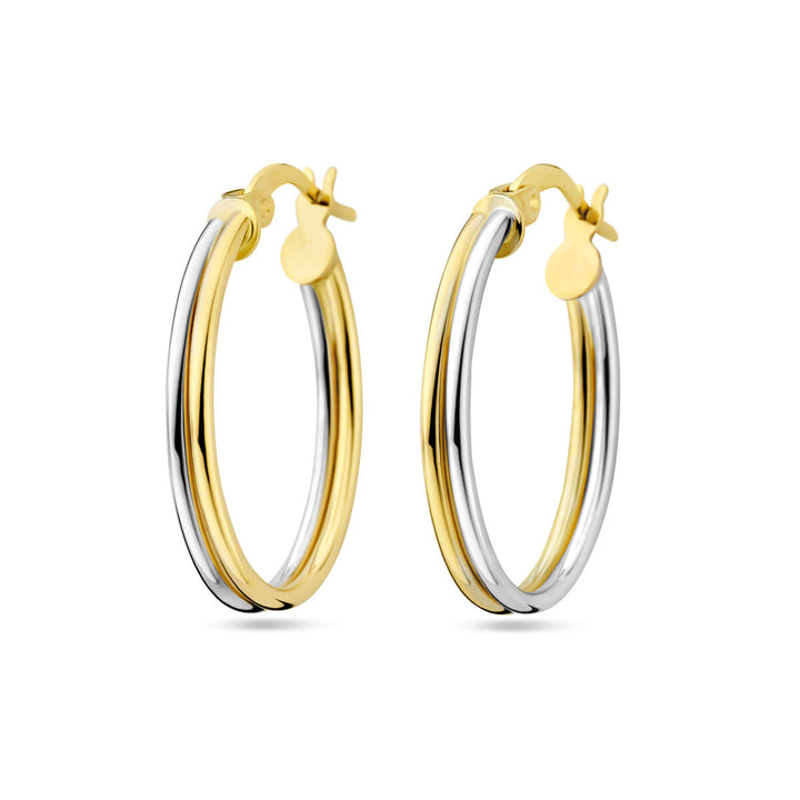 Ohrringe 14K Bicolor-Gold gelb/weiß