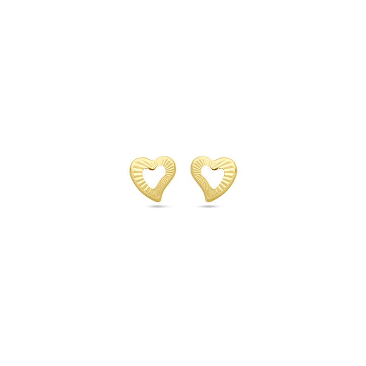 oorknoppen hart 4,5 mm 14K geelgoud